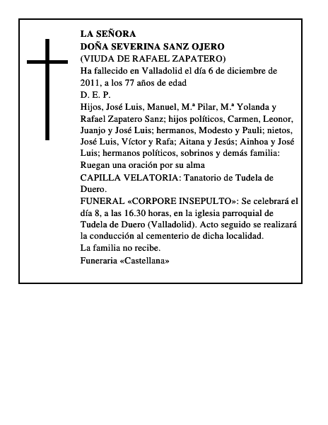 Doña Severina Sanz Ojero