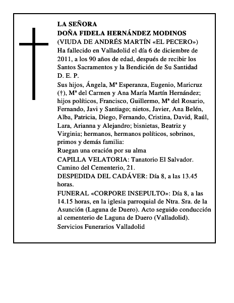 Doña Fidela Hernández Modinos