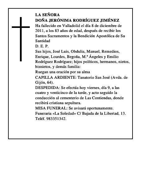Doña Jerónima Rodríguez Jiménez