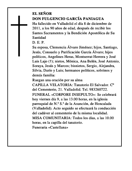 Don Fulgencio García Paniagua