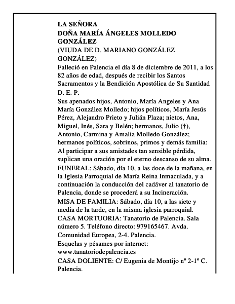 Doña María Ángeles Molledo González