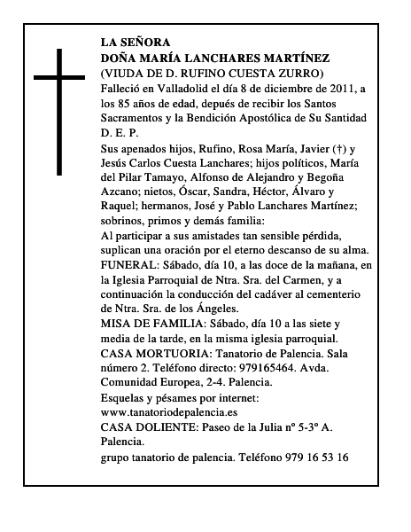 Doña María Lanchares Martínez