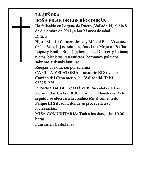 Doña Pilar de los Ríos Durán