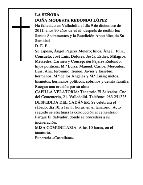 Doña Modesta Redondo López