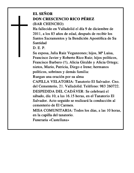 Don Crescencio Rico Pérez