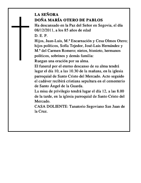 Doña María Otero de Pablos