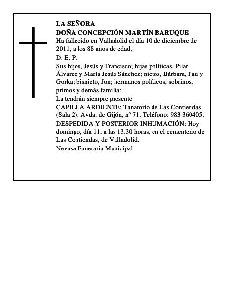 Doña Concepción Martín Baruque