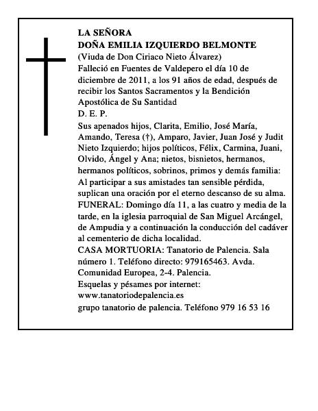 Doña Emilia Izquierdo Belmonte