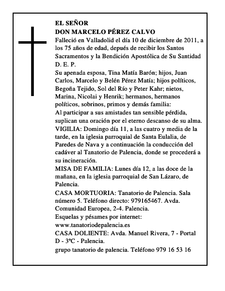 Don Marcelo Pérez Calvo