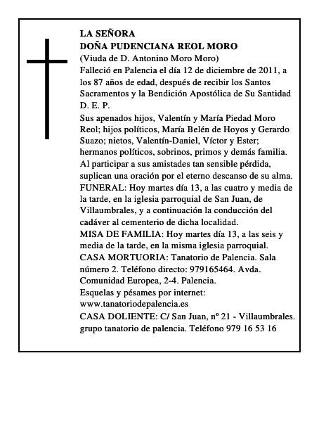 Doña Pudenciana Reol Moro