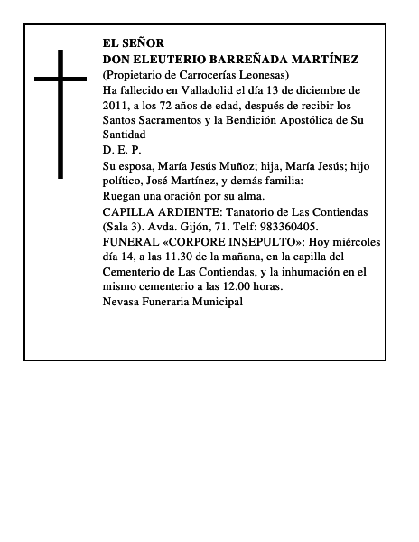 Don Eleuterio Barreñada Martínez