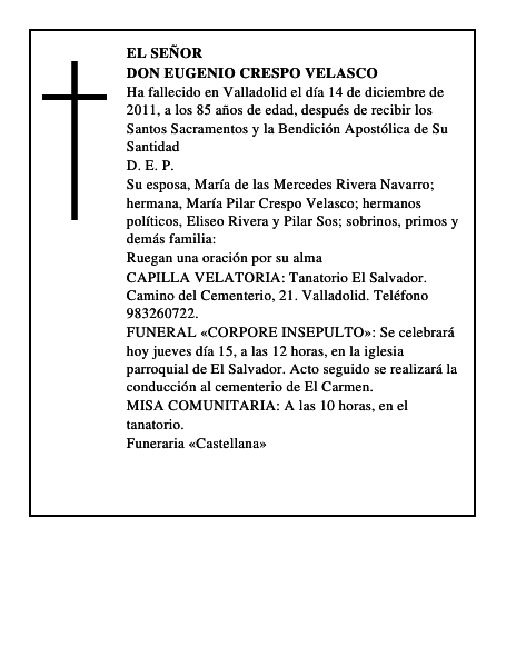 Don Eugenio Crespo Velasco