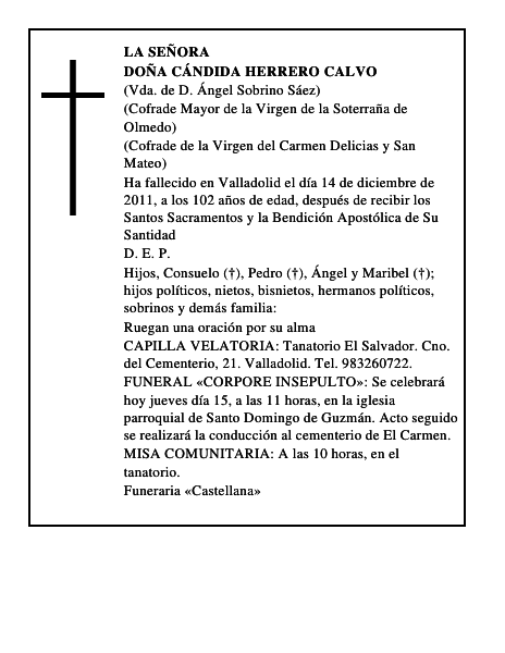 Doña Cándida Herrero Calvo