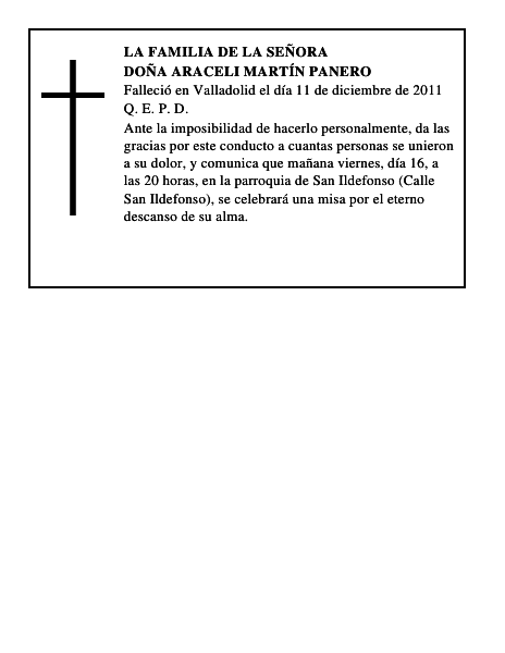Doña Araceli Martín Panero