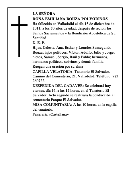 Doña Emiliana Bouza Polvorinos