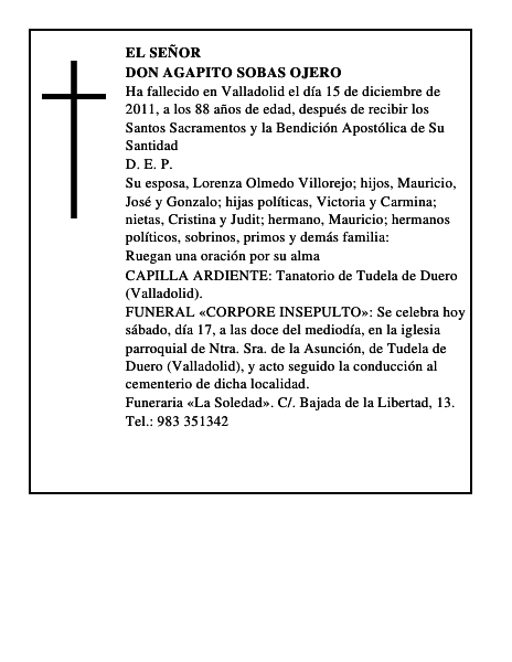 Don Agapito Sobas Ojero