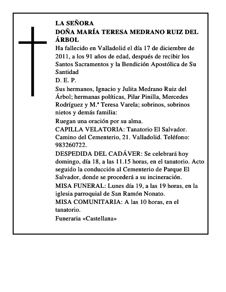Doña María Teresa Medrano Ruiz del Árbol