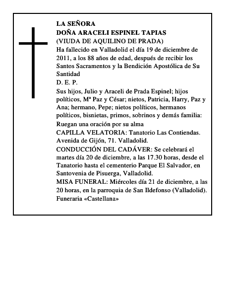 Doña Araceli Espinel Tapias