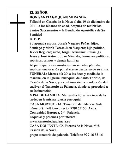 Don Santiago Juan Miranda