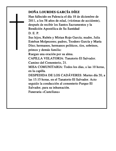 Doña Lourdes García Díez