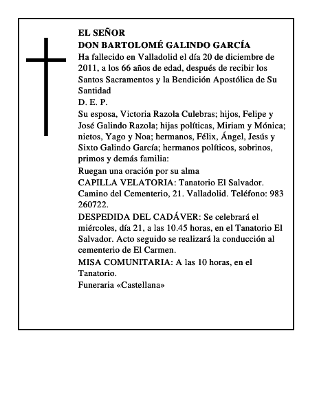 Don Bartolomé Galindo García