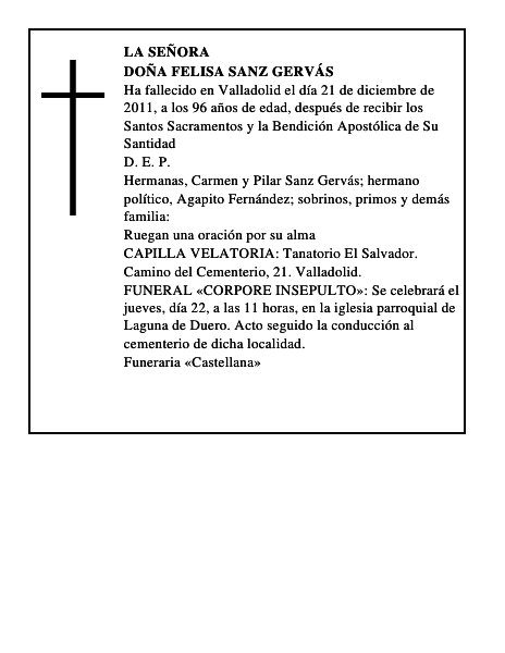 Doña Felisa Sanz Gervás