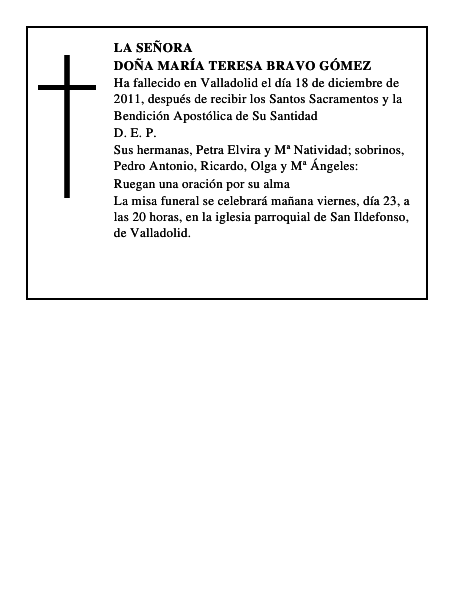 Doña María Teresa Bravo Gómez