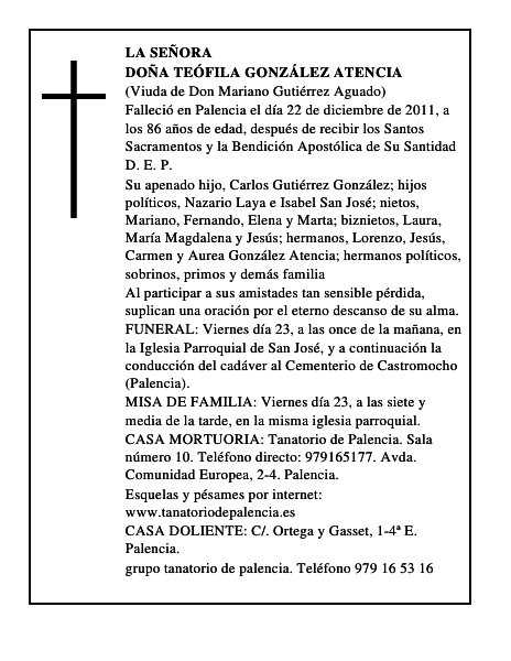 Doña Teófila González Atencia