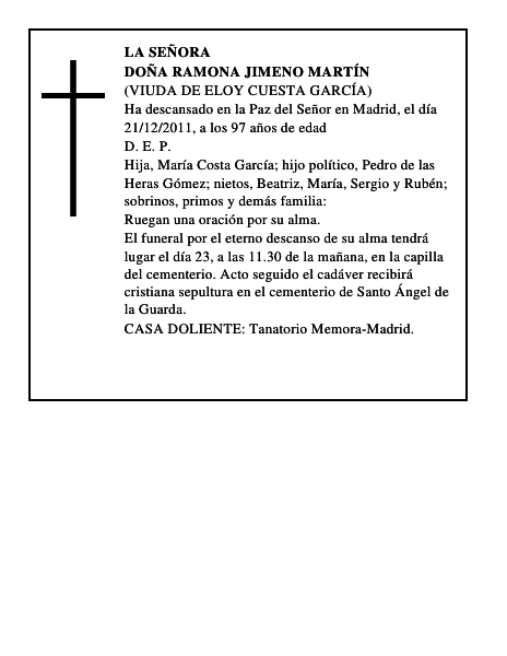 Doña Ramona Jimeno Martín
