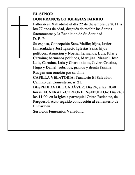 Don Francisco Iglesias Barrio