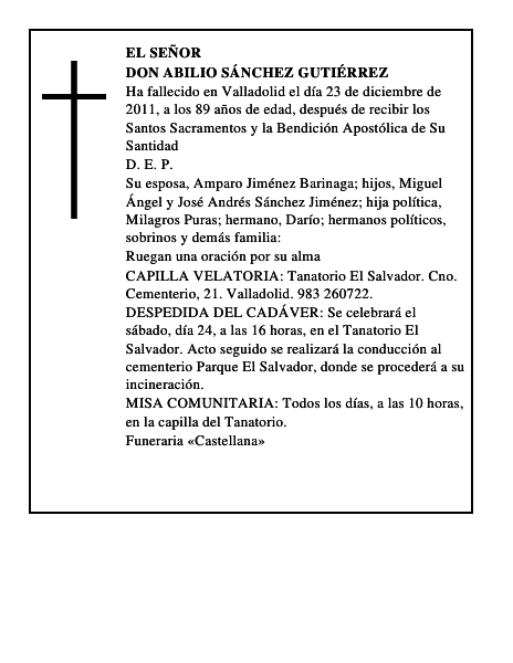 Don Abilio Sánchez Gutiérrez
