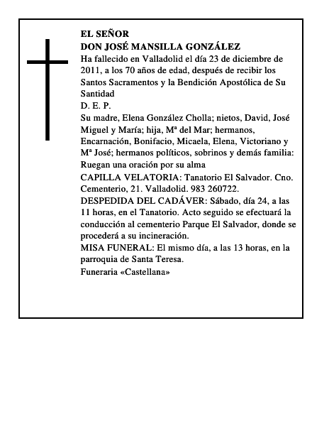 Don José Mansilla González