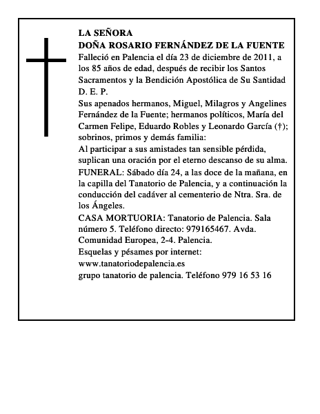 Doña Rosario Fernández de la Fuente