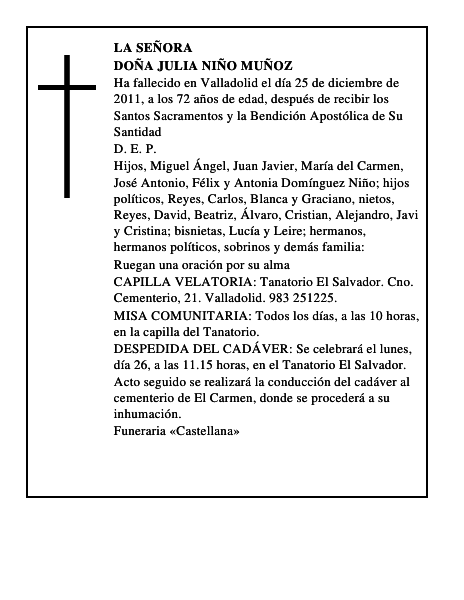 Doña Julia Niño Muñoz