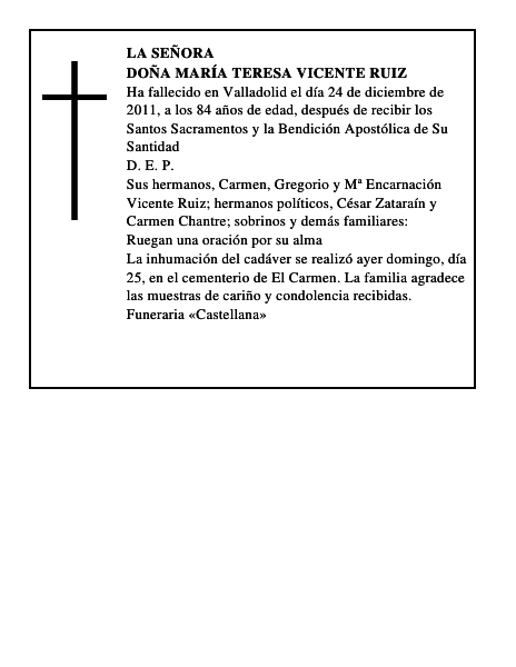 Doña María Teresa Vicente Ruiz