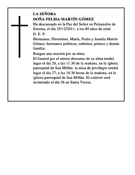 Doña Felisa Martín Gómez