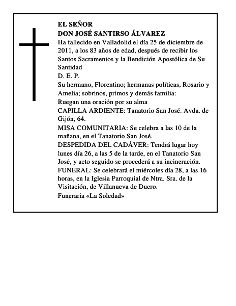 Don José Santirso Álvarez