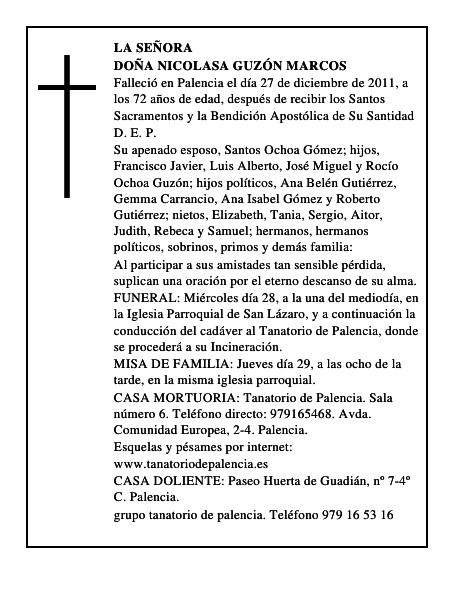 Doña Nicolasa Guzón Marcos