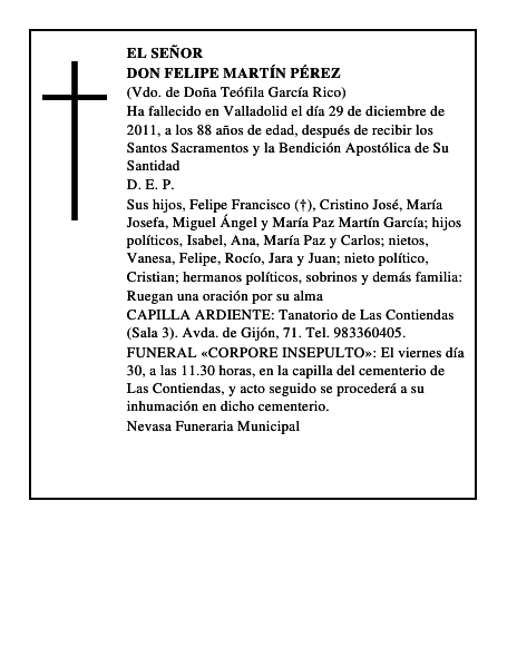 Don Felipe Martín Pérez