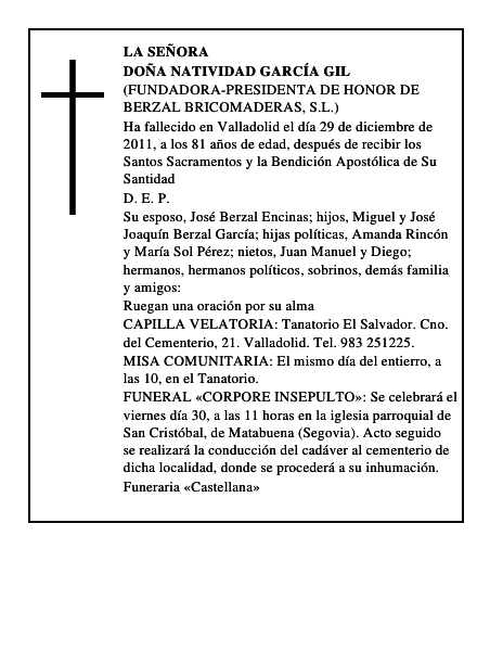 Doña Natividad García Gil