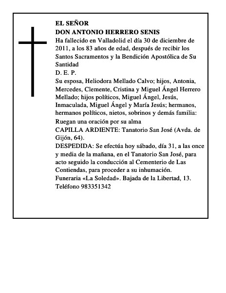 Don Antonio Herrero Senis