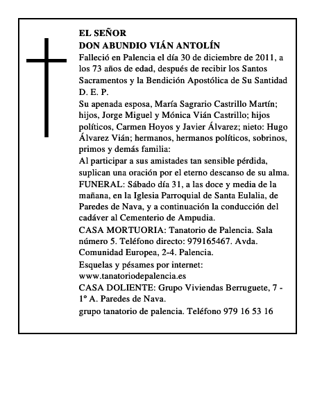 Don Abundio Vián Antolín