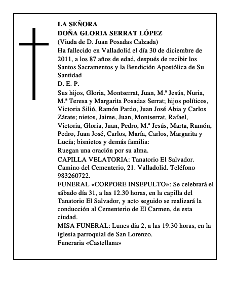 Doña Gloria Serrat López