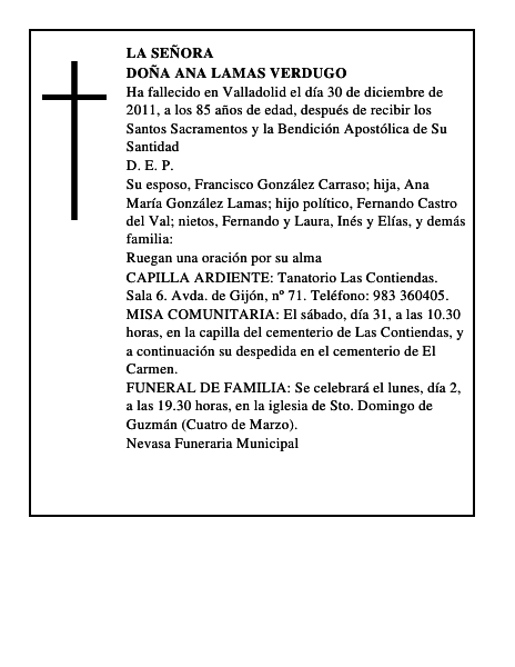 Doña Ana Lamas Verdugo