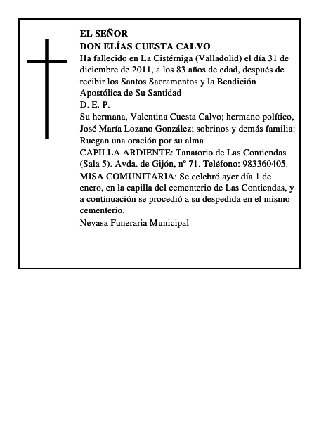 Don Elías Cuesta Calvo