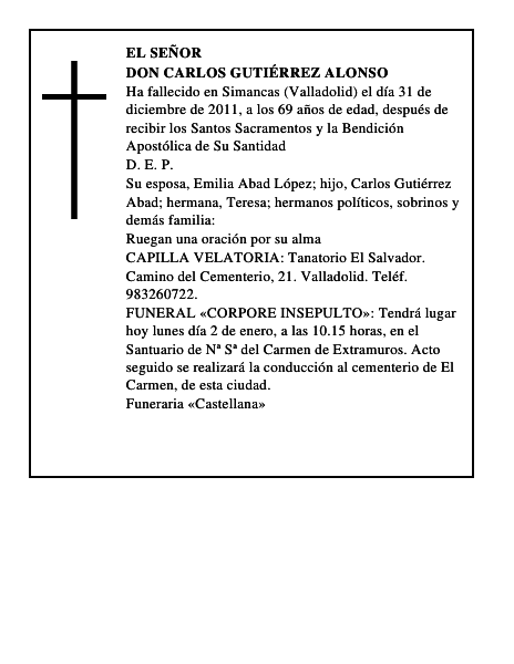 Don Carlos Gutiérrez Alonso