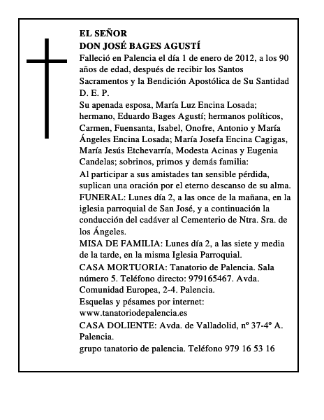 Don José Bages Agustí