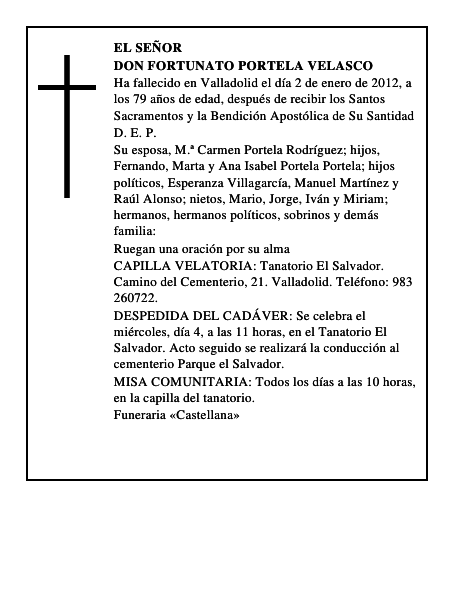 Don Fortunato Portela Velasco