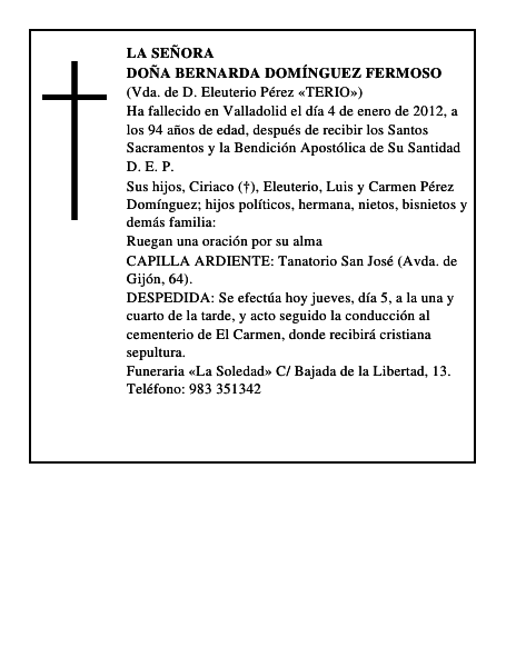 Doña Bernarda Domínguez Fermoso