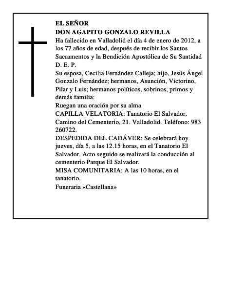 Don Agapito Gonzalo Revilla